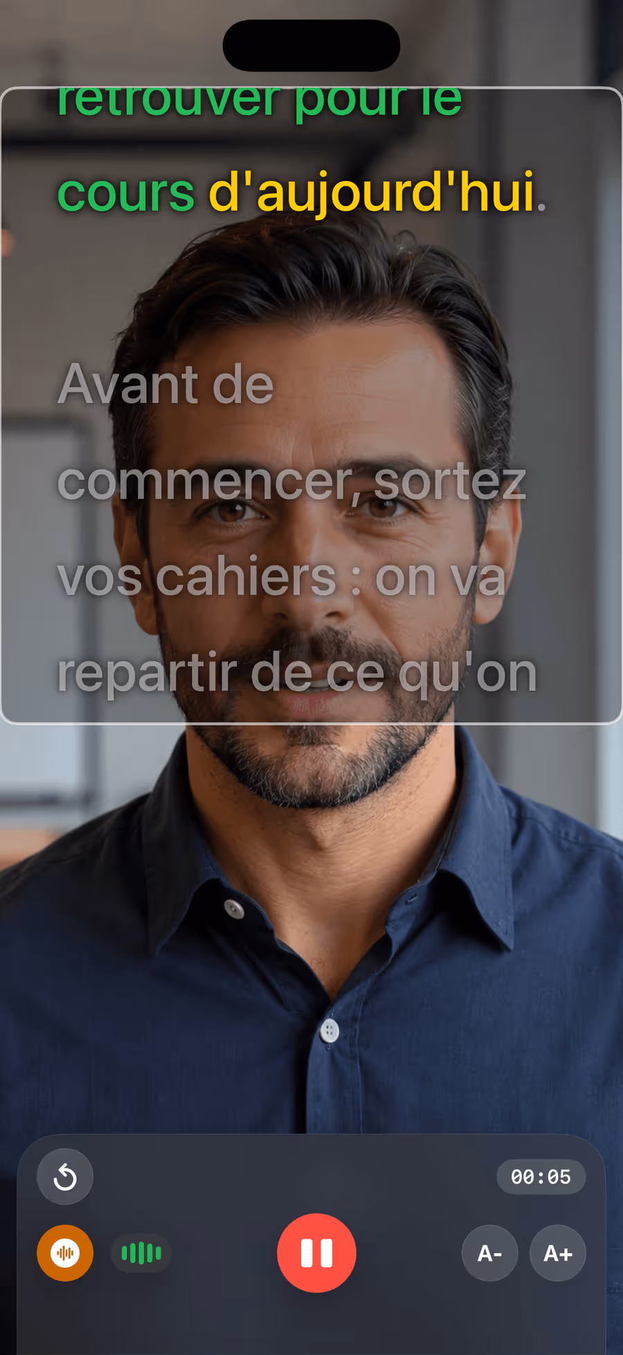 Enregistrement d'un cours avec Teleprompter Pro