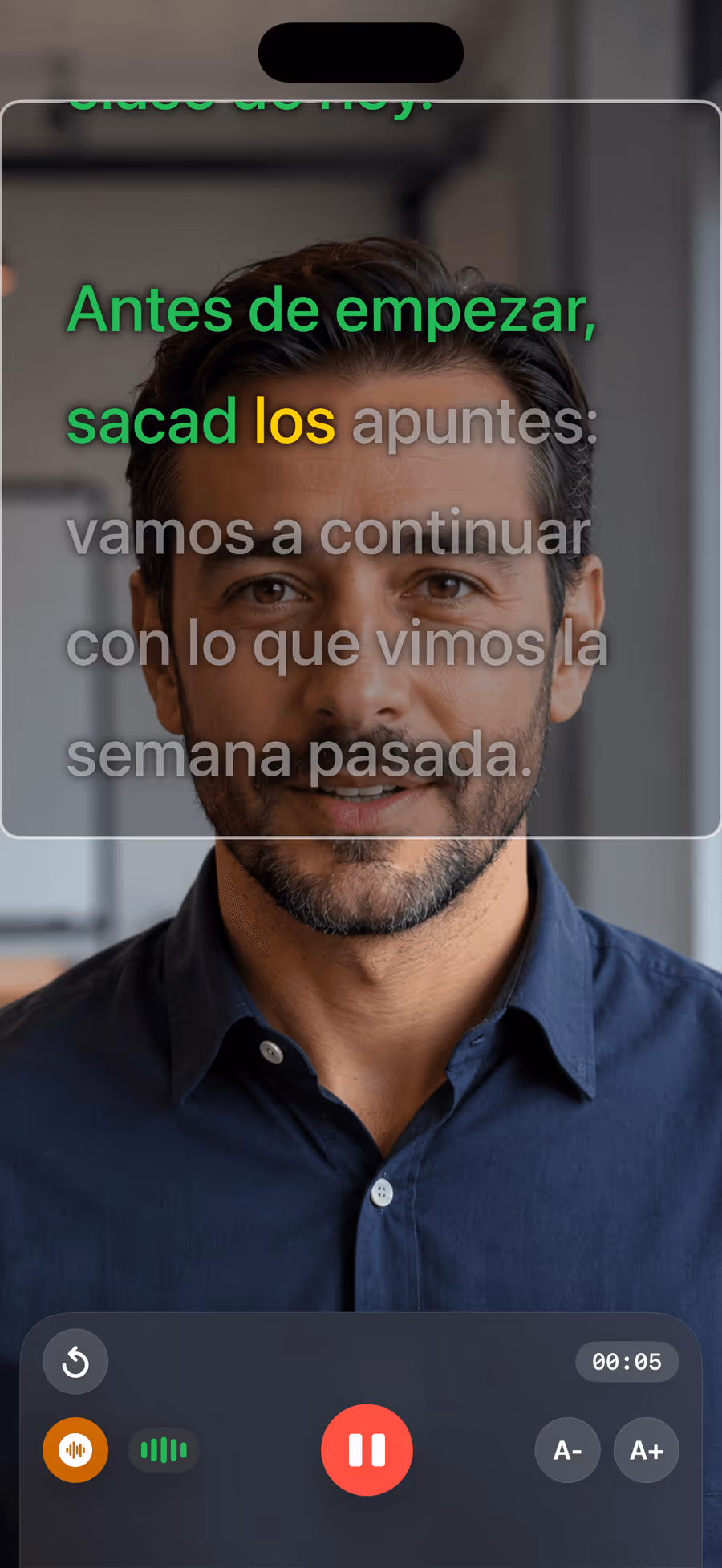 Grabando una clase con Teleprompter Pro