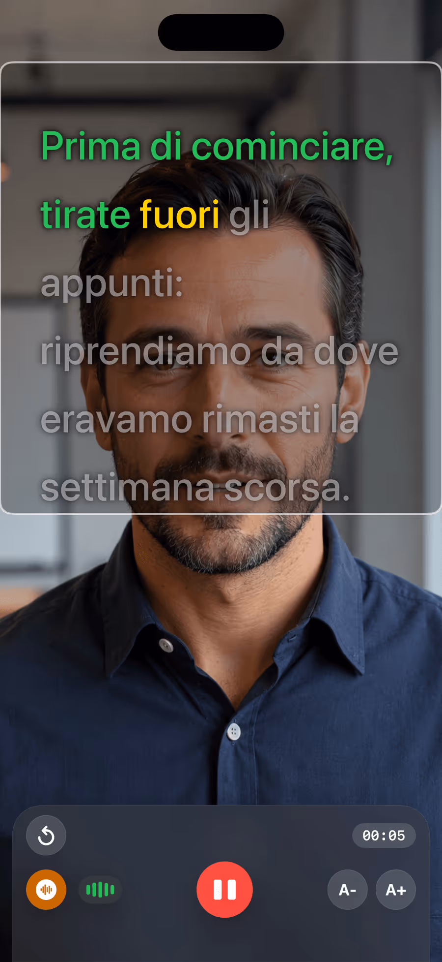 Registrazione di una lezione con Teleprompter Pro
